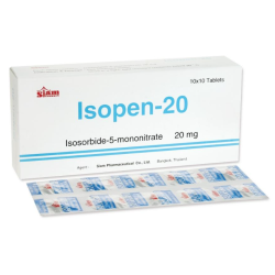 ISOSORBIDE MONONITRATE TAB 20 MG 10x10 UNITS ISOPEN-20 SIAM BHAESAJ CO
