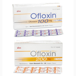 OFLOXACIN FILM-COAT TB 100 MG 10x10 UNITS OFLOXIN SIAM BHAESAJ CO